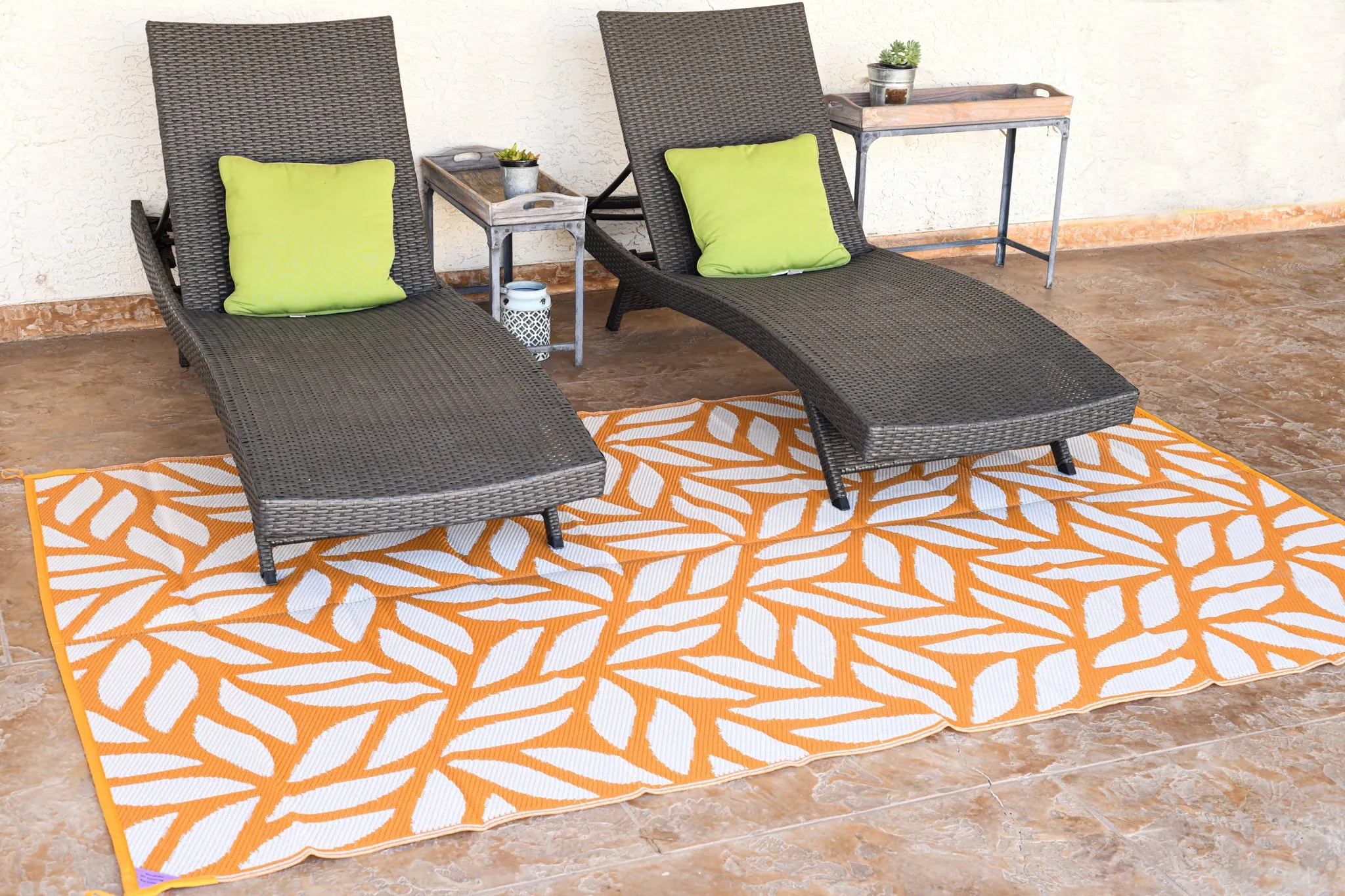 Stylish Camping Leaf Design Mat 5'x8'