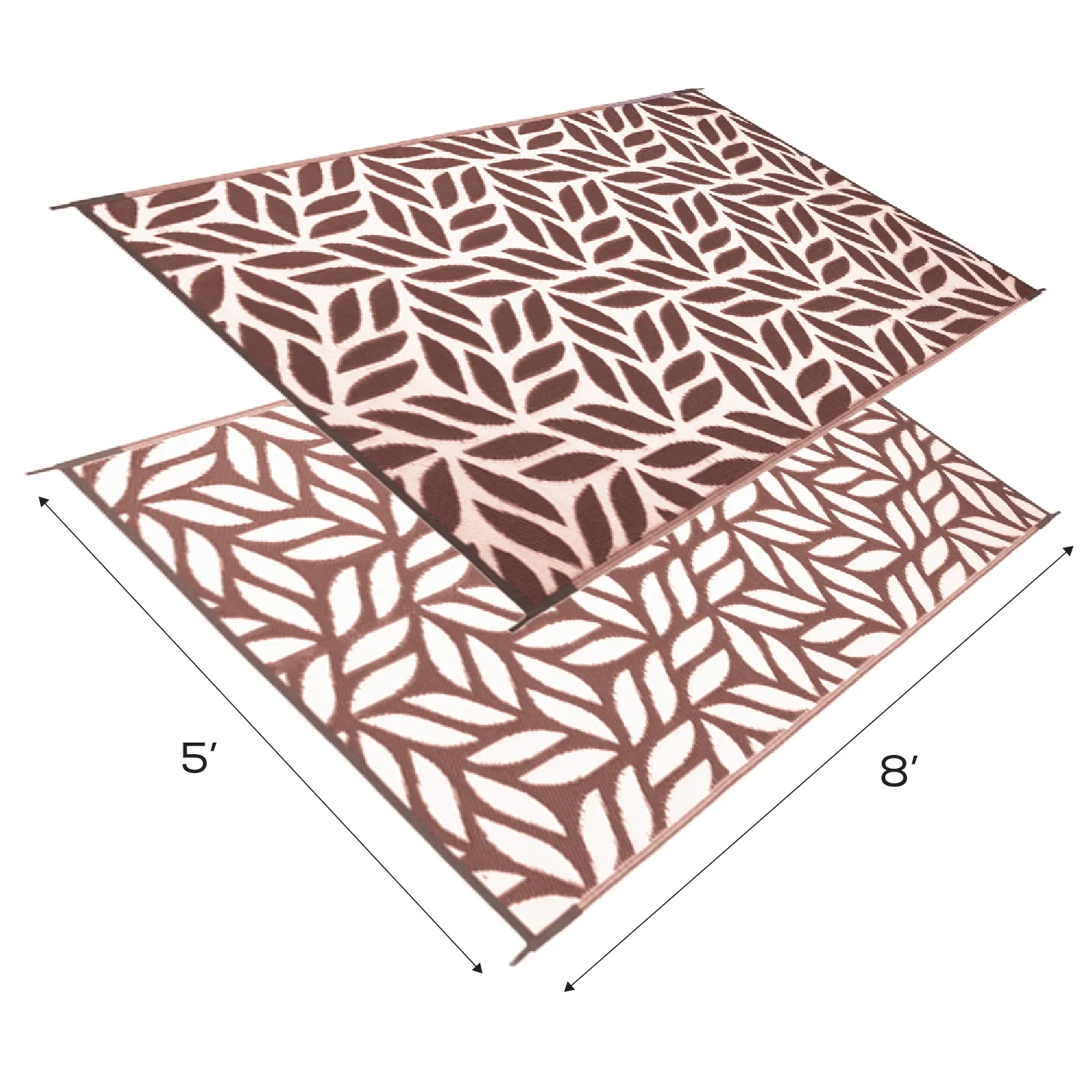 Stylish Camping Leaf Design Mat 5'x8'