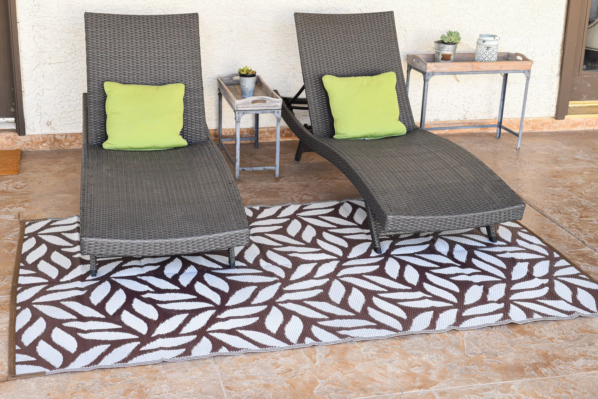 Stylish Camping Leaf Design Mat 5'x8'