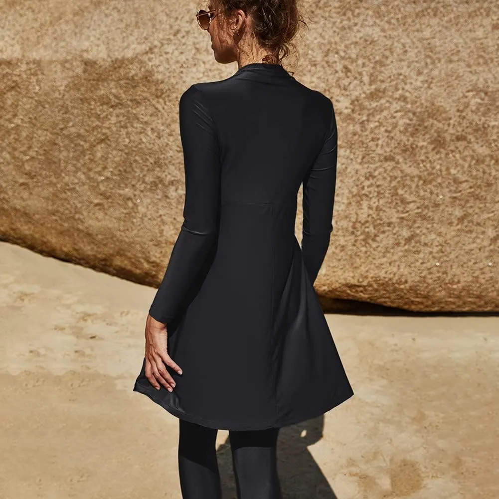 Summer Burkini Muslim Swimwear Female Two-Piece Set Swimsuit Long Sleeve Beach Swimming Suit