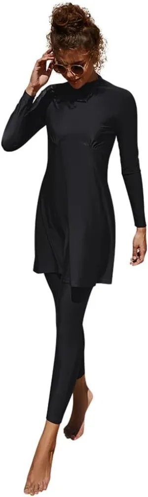 Summer Burkini Muslim Swimwear Female Two-Piece Set Swimsuit Long Sleeve Beach Swimming Suit