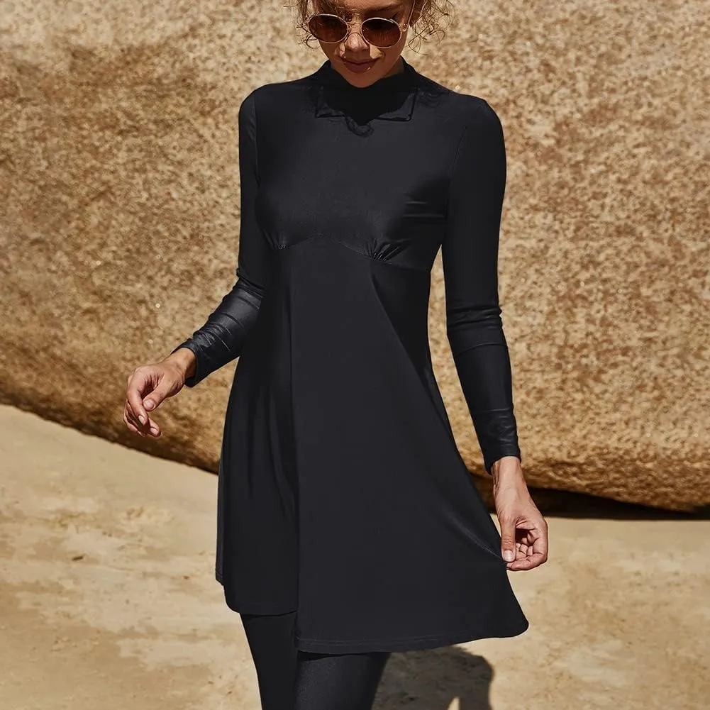 Summer Burkini Muslim Swimwear Female Two-Piece Set Swimsuit Long Sleeve Beach Swimming Suit