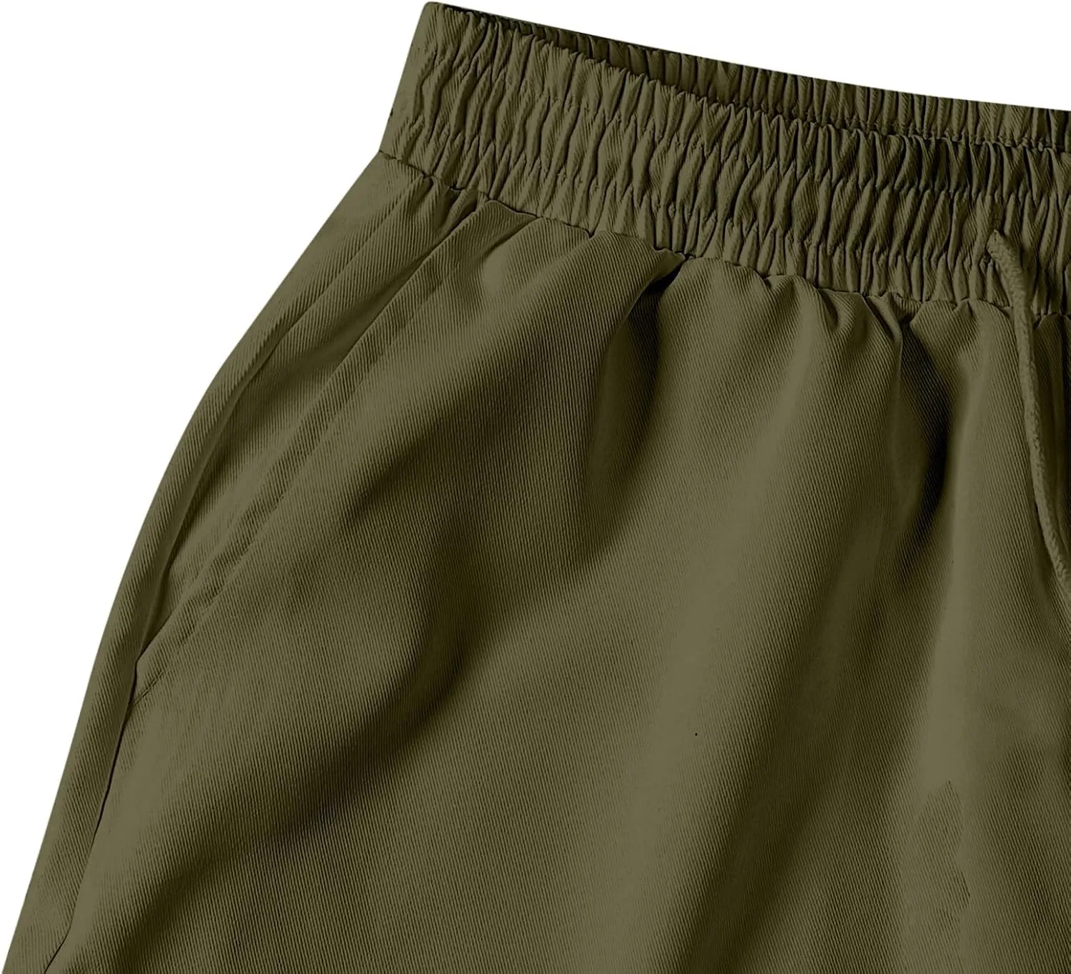 Summer Hiking Cargo Shorts for Men Casual Fashion Athletic Pants Loose Elastic Waist Beach Pants with Pockets