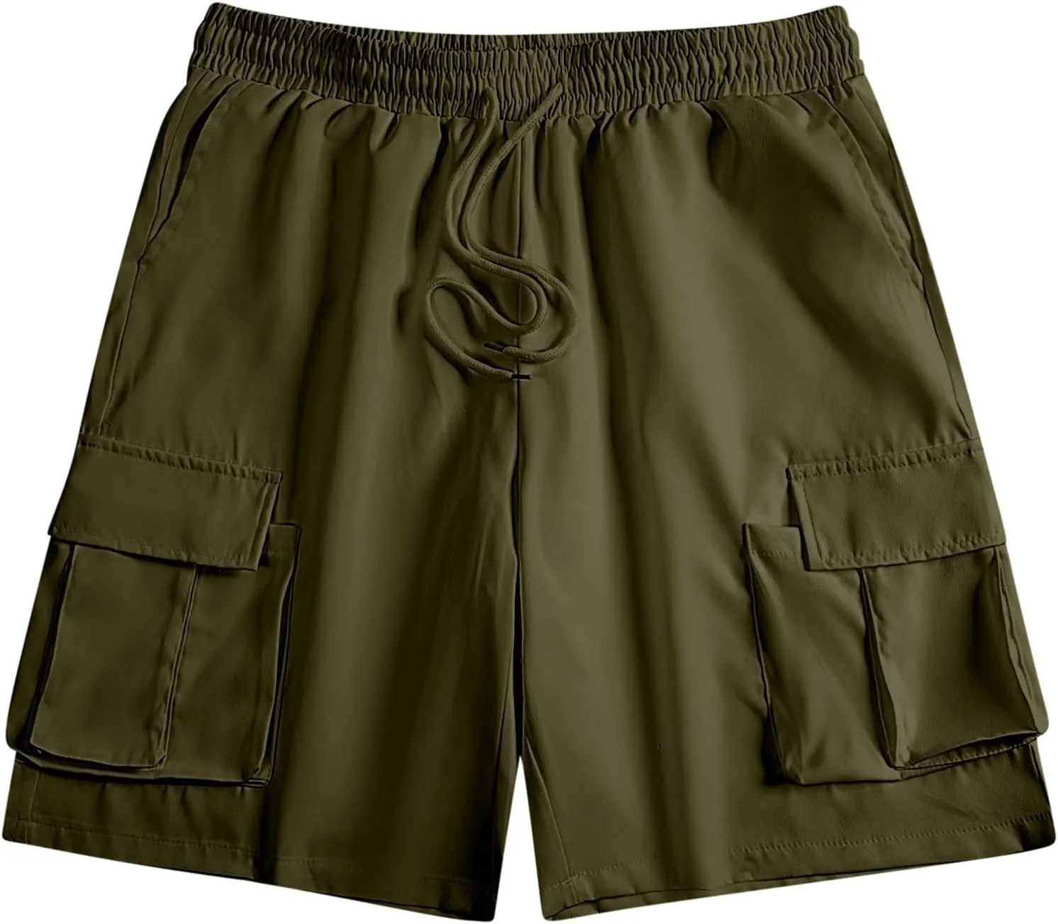 Summer Hiking Cargo Shorts for Men Casual Fashion Athletic Pants Loose Elastic Waist Beach Pants with Pockets