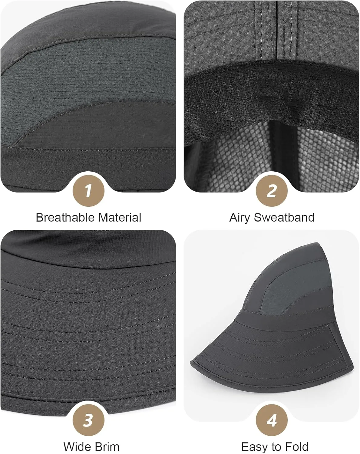 Sun Hat Outdoor with Large-Area Neck Flap, UV Protection Quick-Dry Breathable Fishing Hat for Hiking Garden