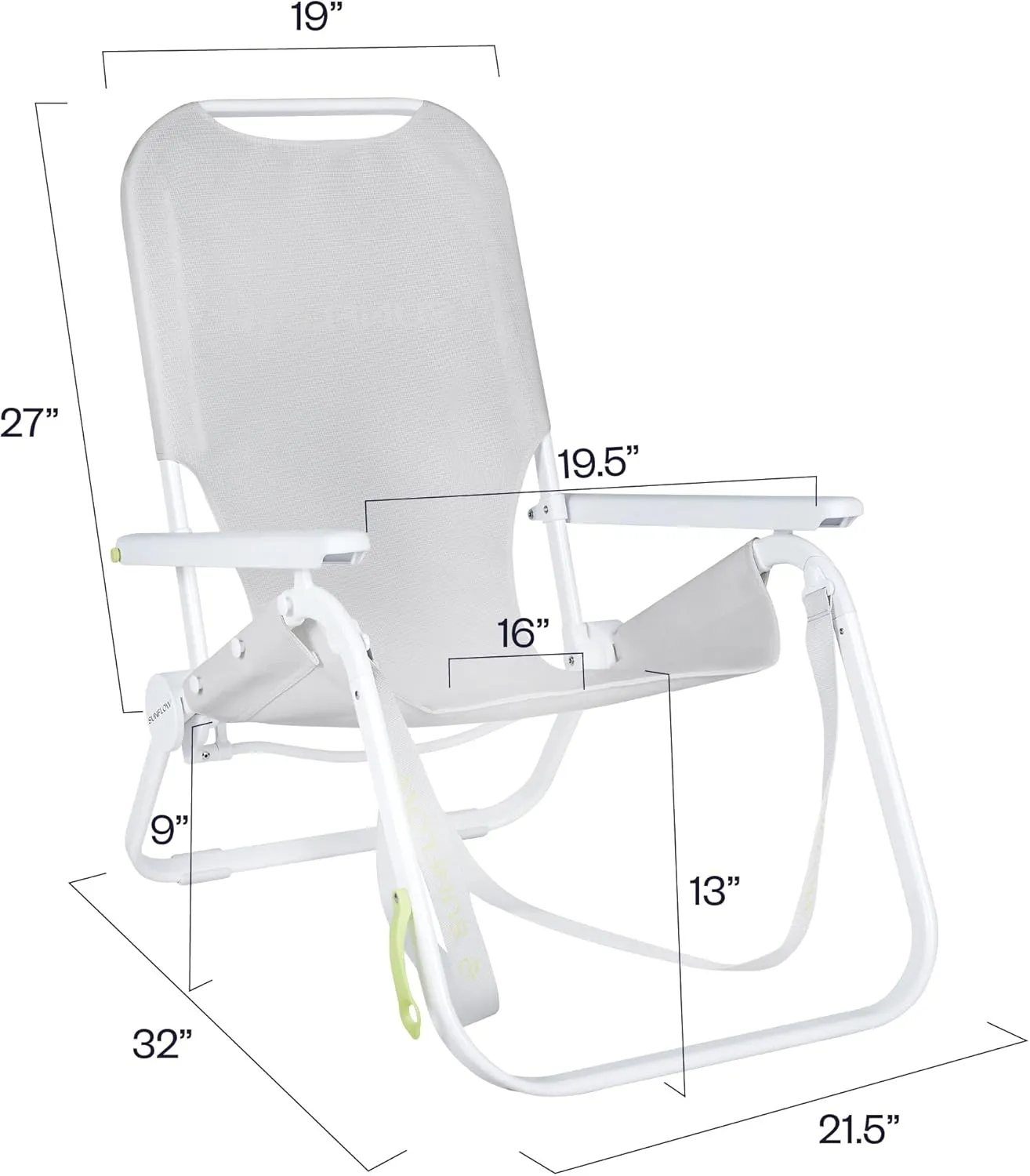 SUNFLOW Shore Thing Premium Beach Chair - Adjustable, Portable, Rust-Resistant, Reclining Beach Chair with UPF 50  Sun Shade and Drink Holder for The Ultimate in Comfort - Ocean Navy