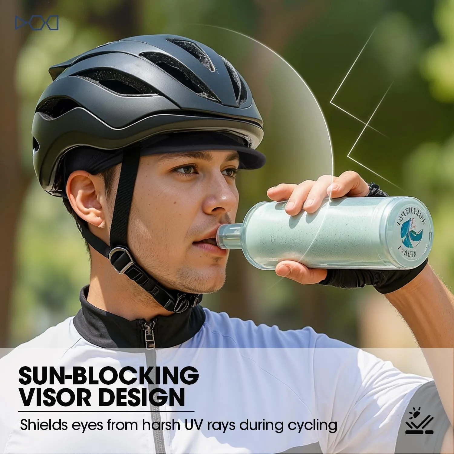 SUNMECI 2 Pcs Cooling Skull Cap for Men,Cycling Cap Helmet Liner with Sun Visor for Running Bike Hard Hat Liner