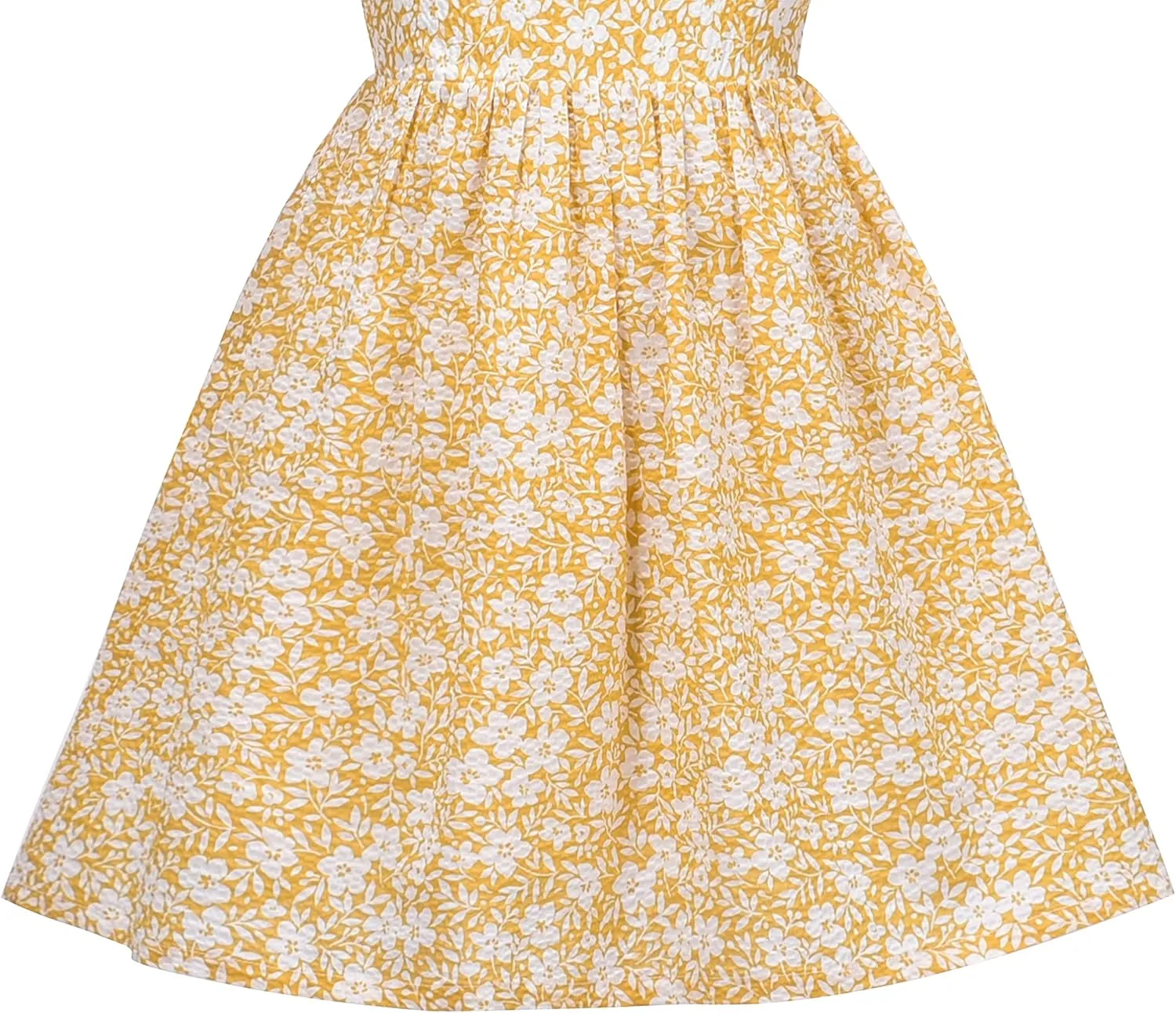 Sunny Fashion Girls Dress Beige Short Sleeve Collar Button Front School Uniform