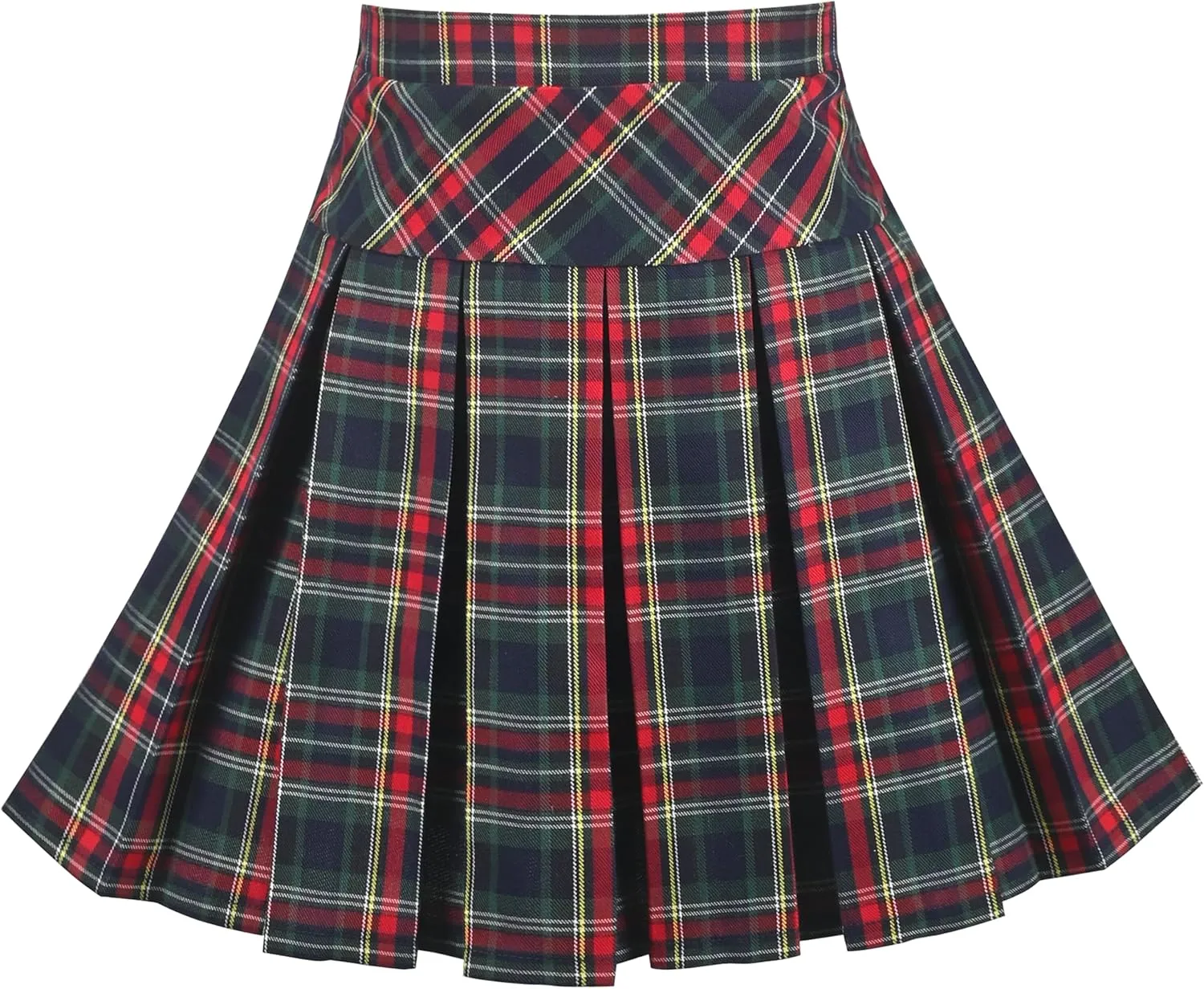 Sunny Fashion Girls Skirt Back School Uniform Red Tartan Skirt Size 4-14