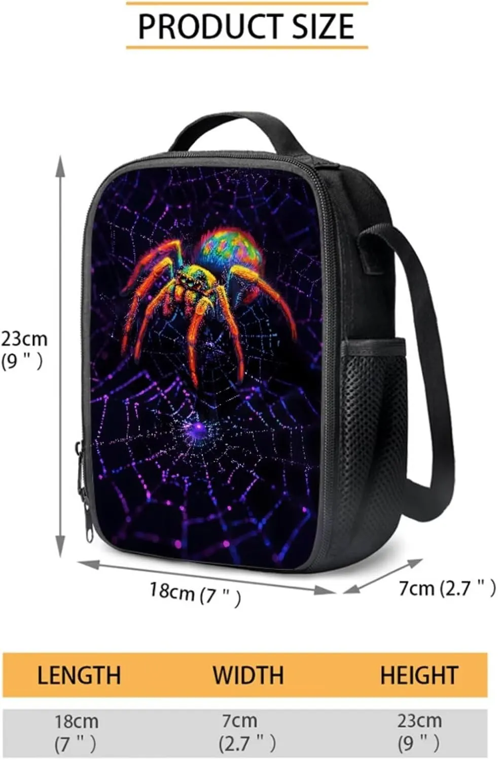 Suobstales Spider Web Print Backpack for Boys School Bag with Lunch Bag and Pencil Case Set Kids 3 in 1 Bookbag Back Packs Satchel Travel Daypack Rucksack