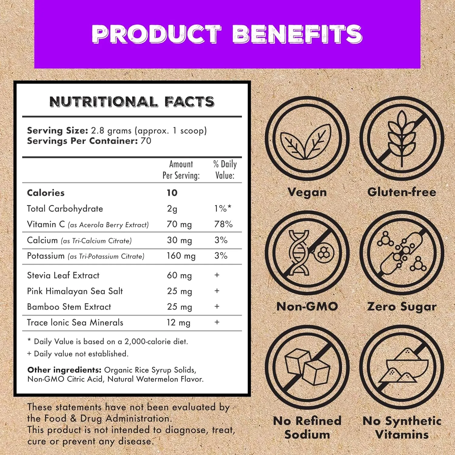 Superieur Electrolytes – Plant Based Electrolyte Supplement w/Sea Minerals for Hydration & Recovery–Keto Friendly, Non-GMO, Zero Sugar, Vegan Healthy Sports Drink Powder – Concord Grape (70 Servings)