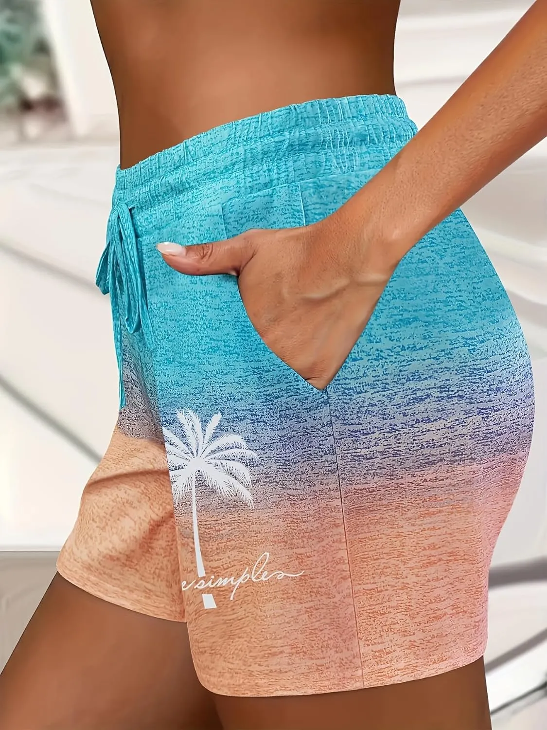 Sweat Shorts for Women Summer Beach Casual Drawstring Shorts Running Short Workout Lounge Shorts with Pockets
