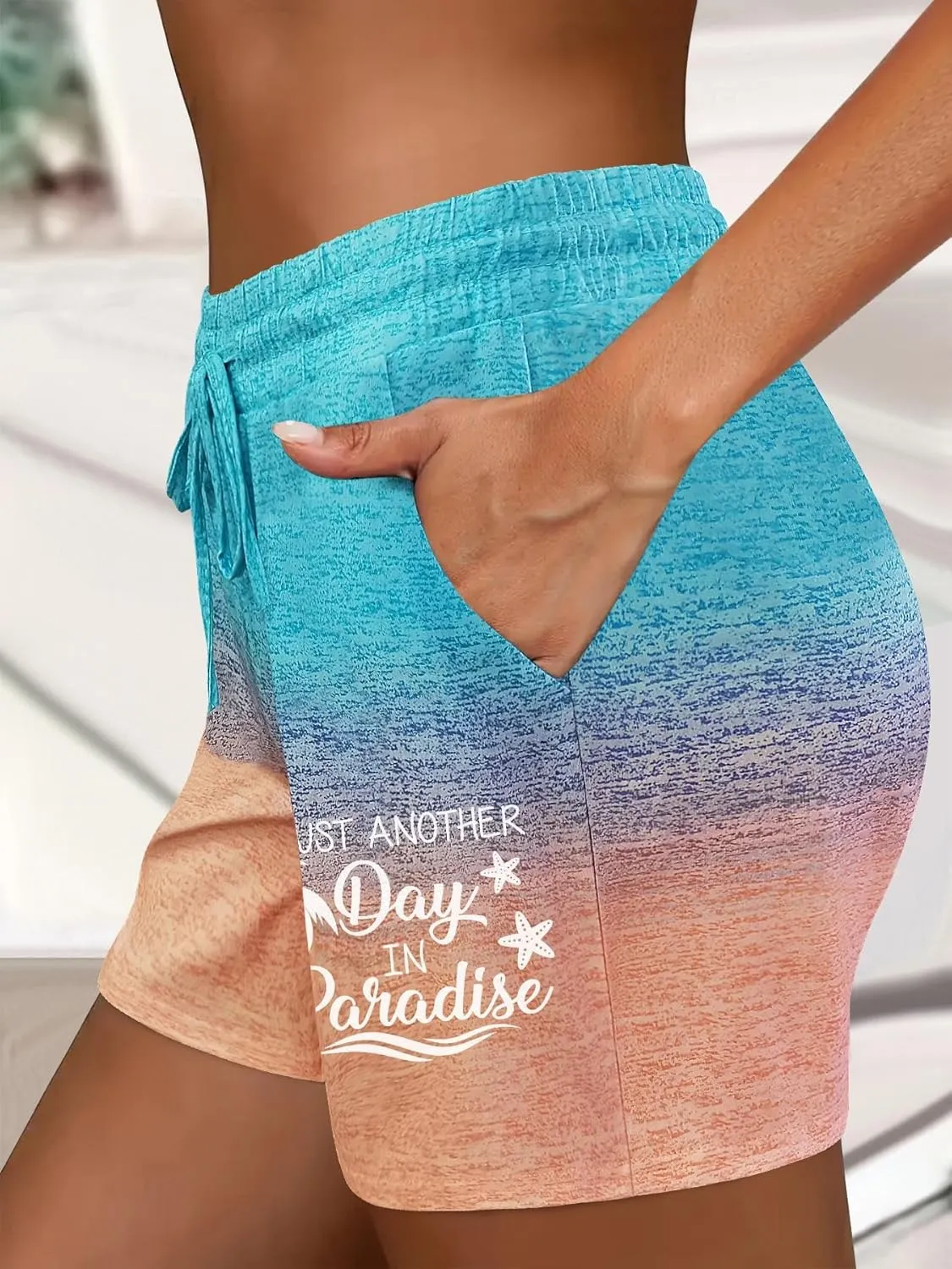 Sweat Shorts for Women Summer Beach Casual Drawstring Shorts Running Short Workout Lounge Shorts with Pockets