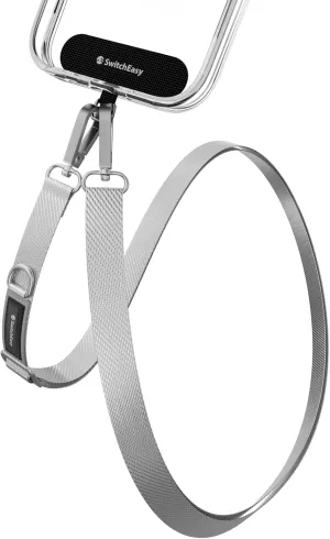 SWITCHEASY 20mm Adjustable Crossbody Phone Strap Compatible with Most Phones, Anti-Theft & Ant-Drop, Hands Free for Phone Lanyard Crossbody with Strap Card Phone Tether Tab- EasyStrap (Concrete Gray)