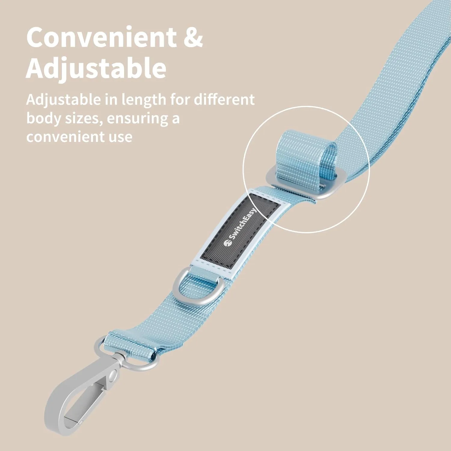 SWITCHEASY 20mm Adjustable Crossbody Phone Strap Compatible with Most Phones, Anti-Theft & Ant-Drop, Hands Free for Phone Lanyard Crossbody with Strap Card Phone Tether Tab- EasyStrap (Concrete Gray)