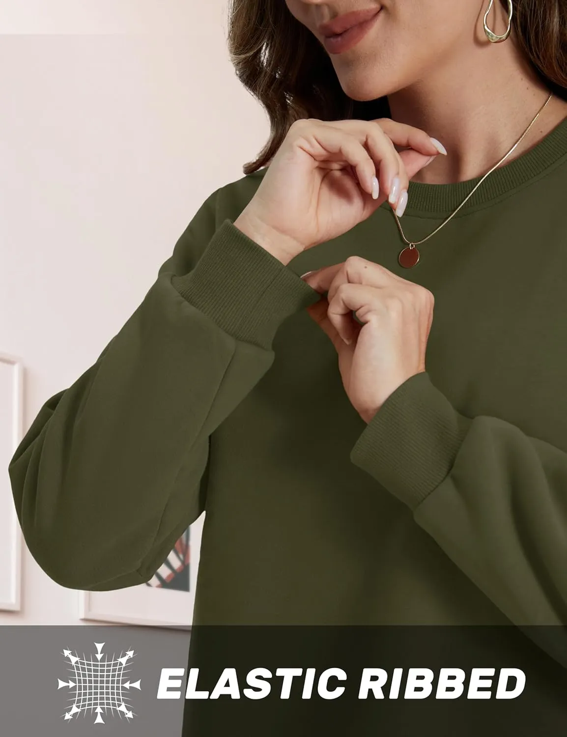 TACVASEN Womens Sherpa Lined Sweatshirts Casual Crewneck Cute Fleece Pullover Long Sleeve Thermal Shirts