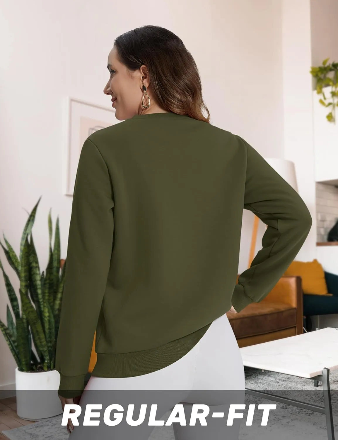 TACVASEN Womens Sherpa Lined Sweatshirts Casual Crewneck Cute Fleece Pullover Long Sleeve Thermal Shirts