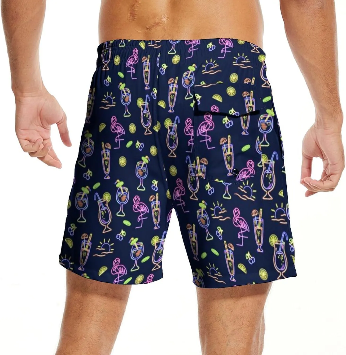 Tasneem Mens Swim Trunks with Compression Liner Swim Shorts 5 Inch Inseam Quick Dry Mens Bathing Suit