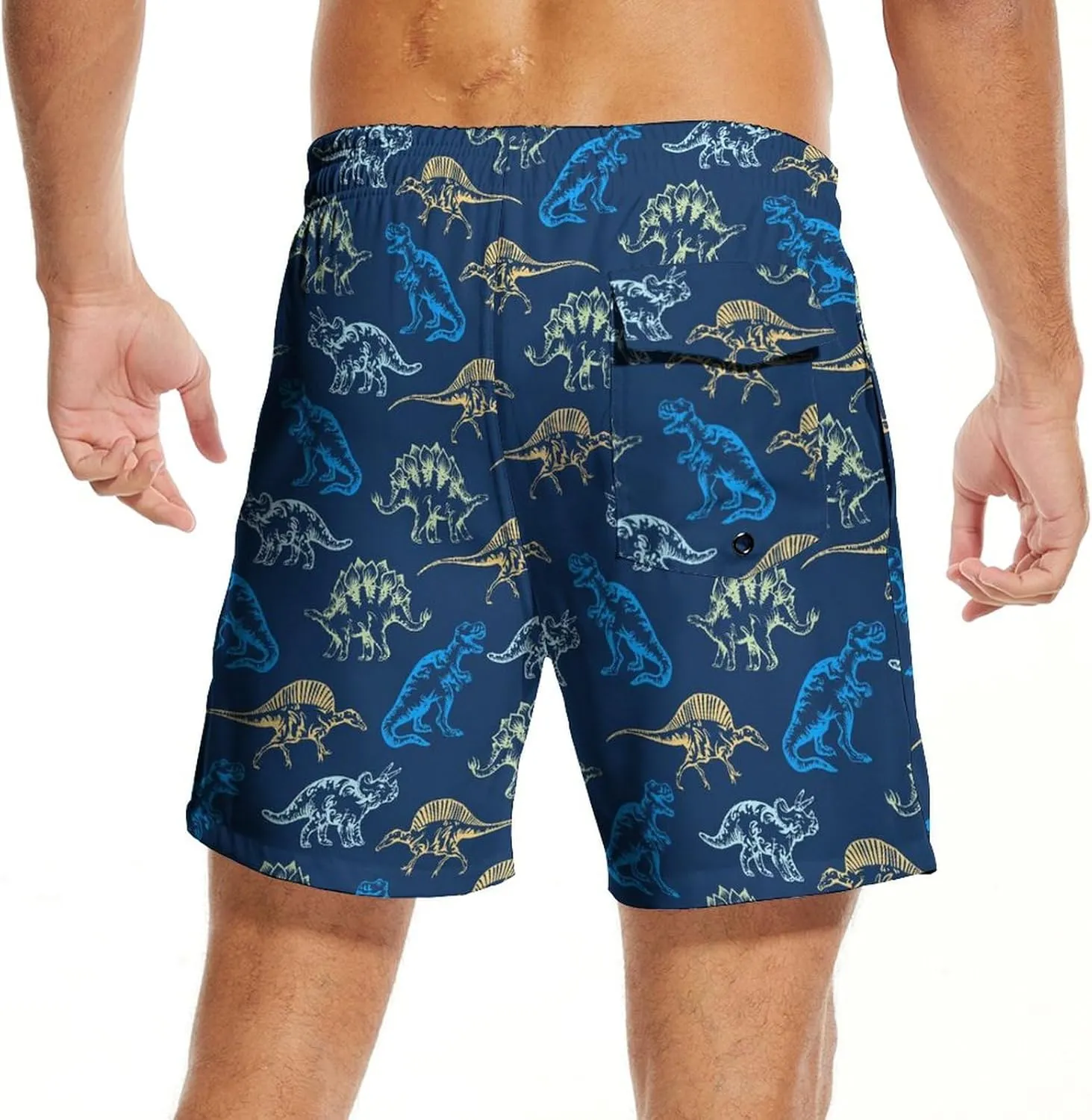 Tasneem Mens Swim Trunks with Compression Liner Swim Shorts 5 Inch Inseam Quick Dry Mens Bathing Suit