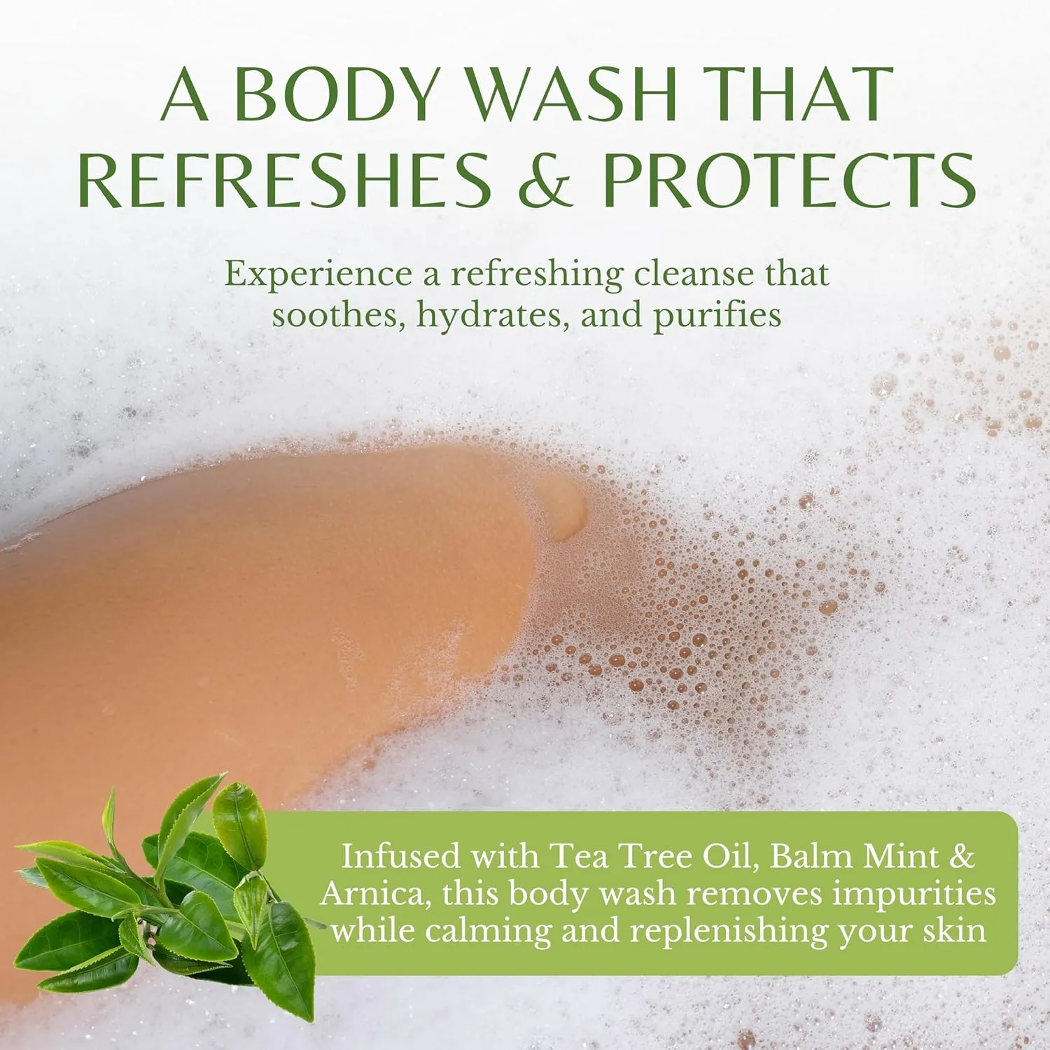 Tea Tree Oil Body Wash | Helps Soothe Dry & Itchy Skin, Natural Body Cleanser for Odor & Skin Discomfort, Gentle and Refreshing for Sensitive Skin & All Ages, 16 fl oz, Pack of 2