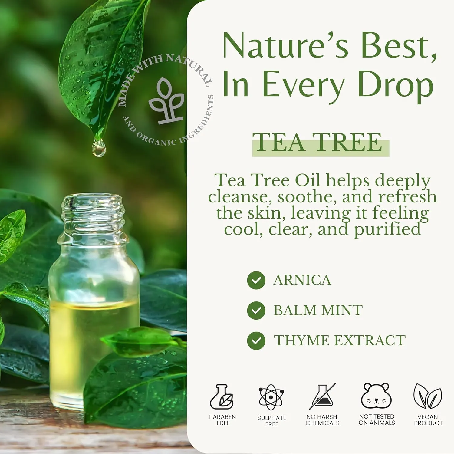 Tea Tree Oil Body Wash | Helps Soothe Dry & Itchy Skin, Natural Body Cleanser for Odor & Skin Discomfort, Gentle and Refreshing for Sensitive Skin & All Ages, 16 fl oz, Pack of 2