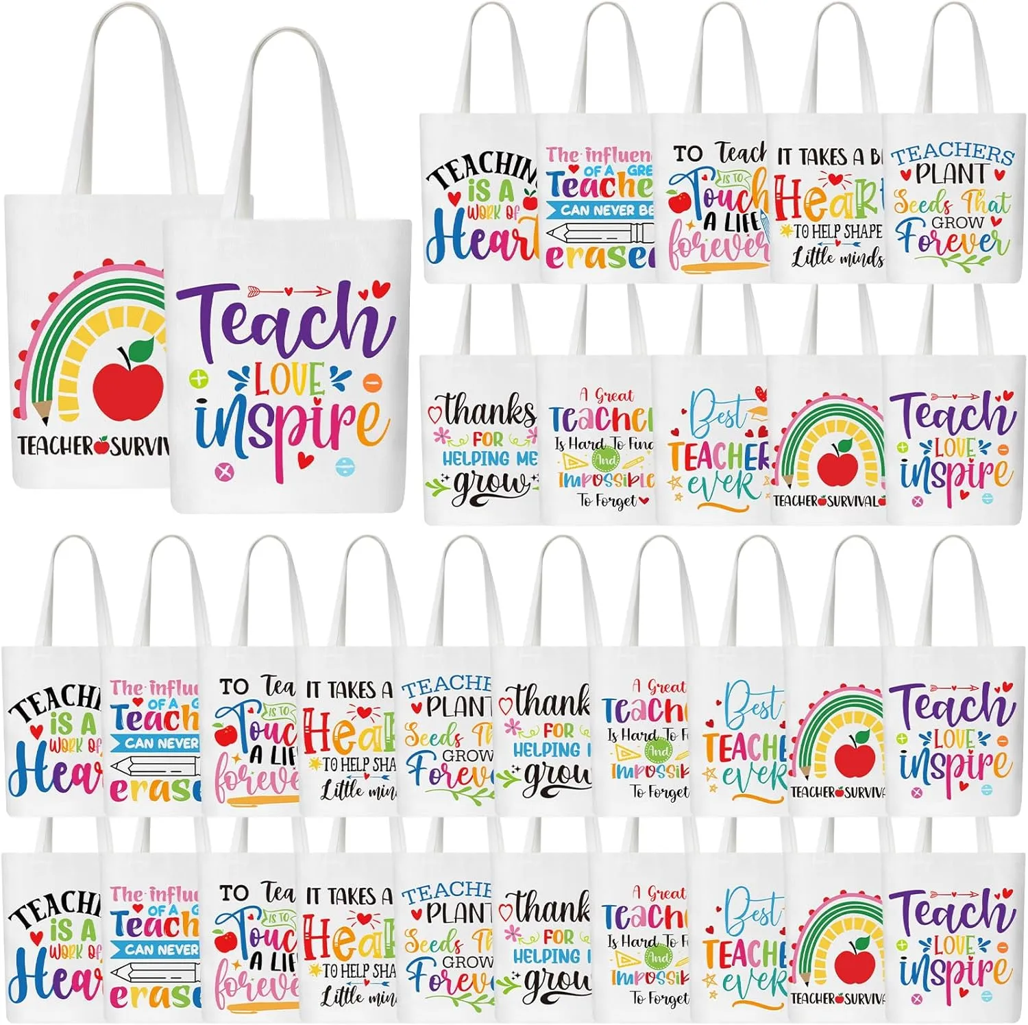 Teacher Appreciation Gift Teacher Tote Bags for Women Tote Reusable Bags Back to School First Day of School
