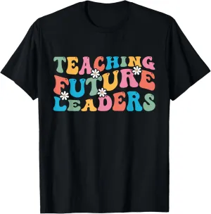 Teaching Future Leaders Retro Groovy Teacher Back to School T-Shirt