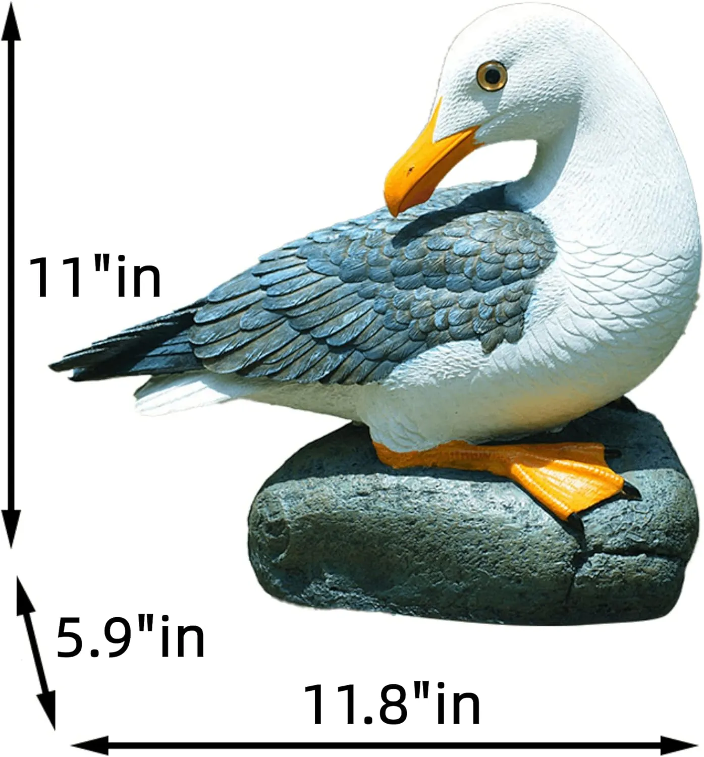 Teaeeno Real Seagull Decoration,Seagull Statue Outdoor Decoration,Seabird Decoration,Seagull Figurine Coastal Garden Decor,Bird Statue Nautical Beach Sculpture,Perfect for Home Garden,Terrace,Yard Art