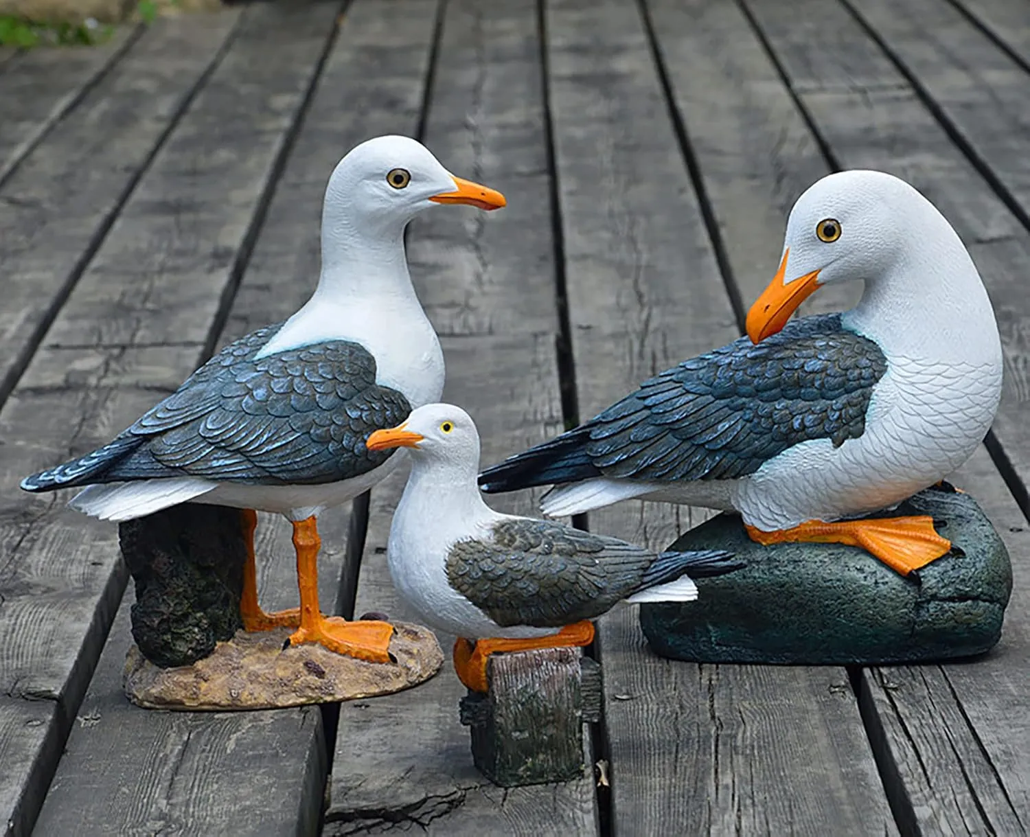Teaeeno Real Seagull Decoration,Seagull Statue Outdoor Decoration,Seabird Decoration,Seagull Figurine Coastal Garden Decor,Bird Statue Nautical Beach Sculpture,Perfect for Home Garden,Terrace,Yard Art