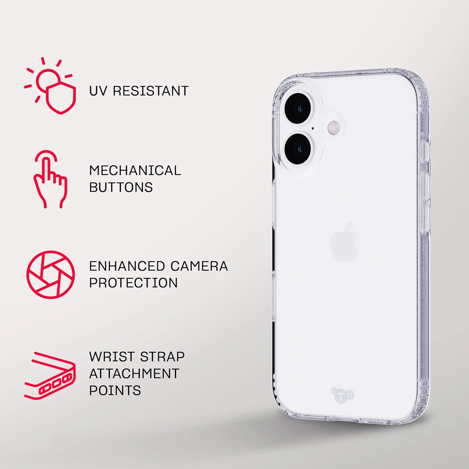 Tech21 EvoLite for iPhone 16 - Ultra Thin - Impact Protection Case - in Clear