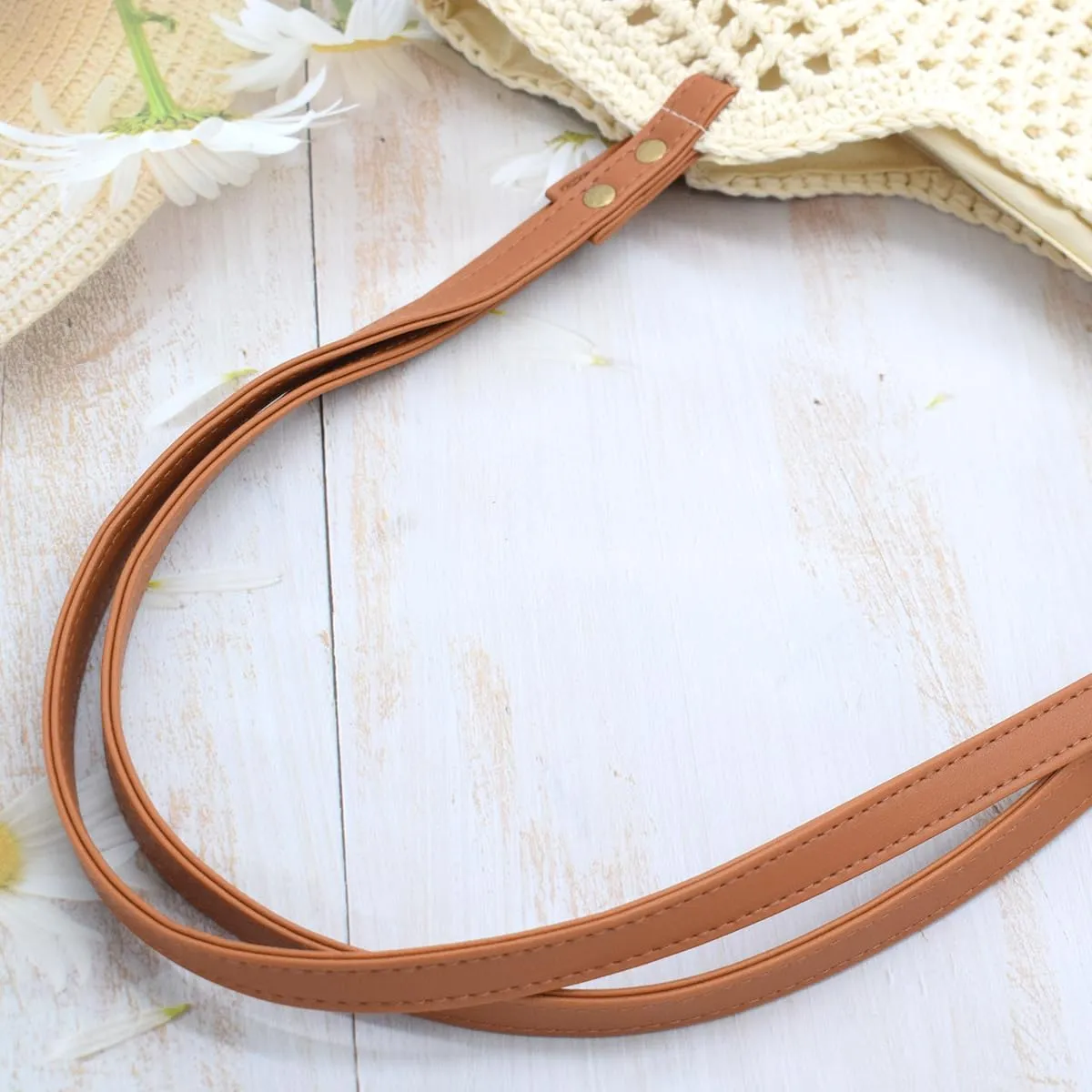 TeeYee Boho Crochet Summer Handbag Handmade Cotton Rope Knit Shoulder Bags for Women Bohemia Tote for Travel