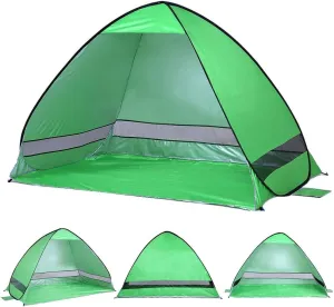Tents For Camping Pop Up Tent - Automatic Instant Tent - Portable Cabana Beach Tent - Fits 2 People - Windows and Doors on Both Sides - Water Resistant, UV Protection Sun Shelter - Carry Bag In