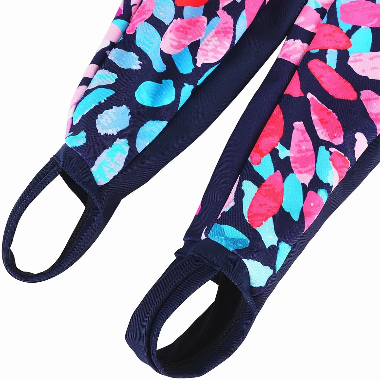 TFJH E 1PCS Girls Long Sleeve Swimsuit UPF 50  Rashguard Zipper Footed
