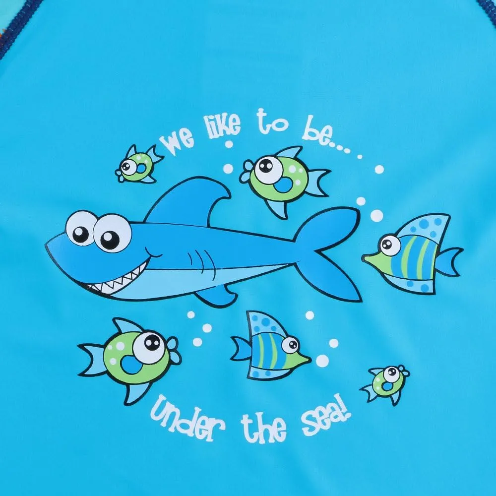 TFJH E 2PCS Kids Boys Long Sleeve Swimsuit UPF 50  UV Sun Protective Swimwear