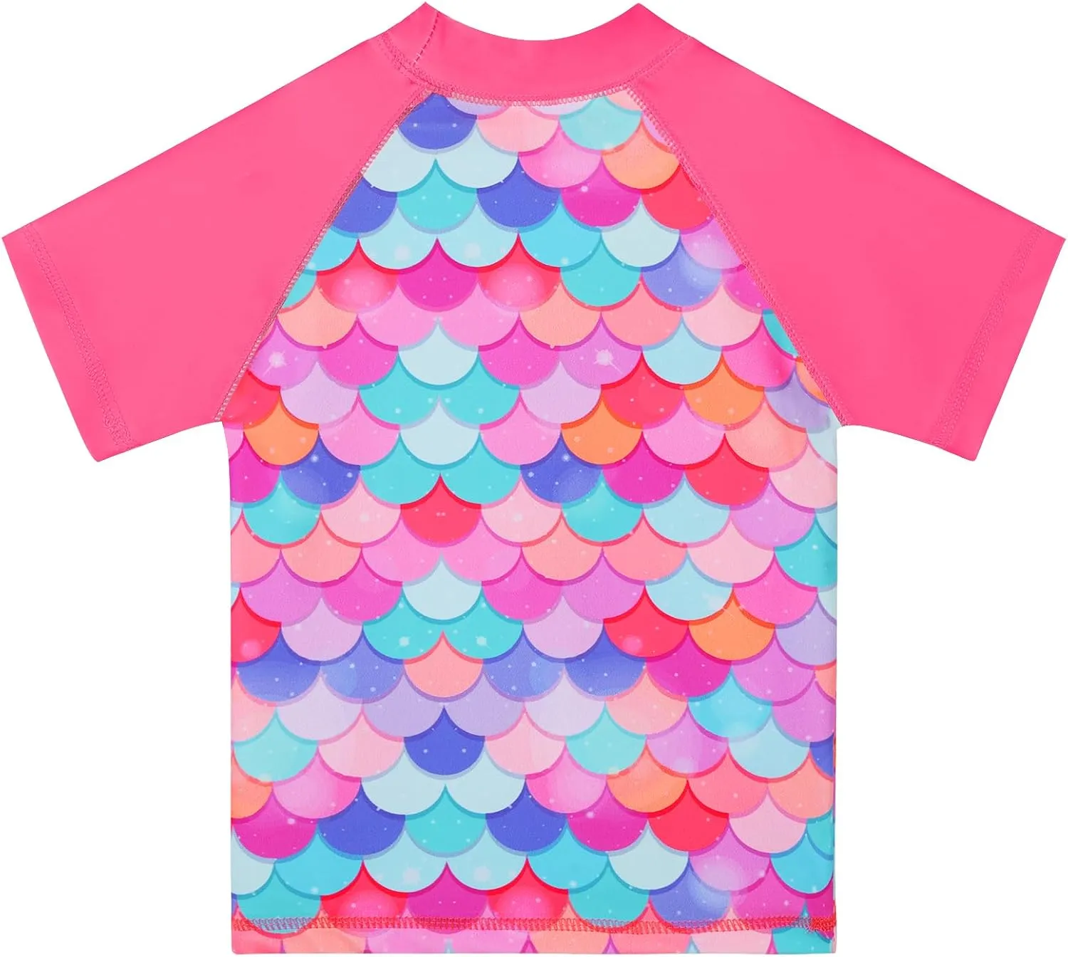 TFJH E Girls Short Sleeve Swimwear Two Piece Swimsuit UPF 50  Rash Guard Sets UV 3-12Y
