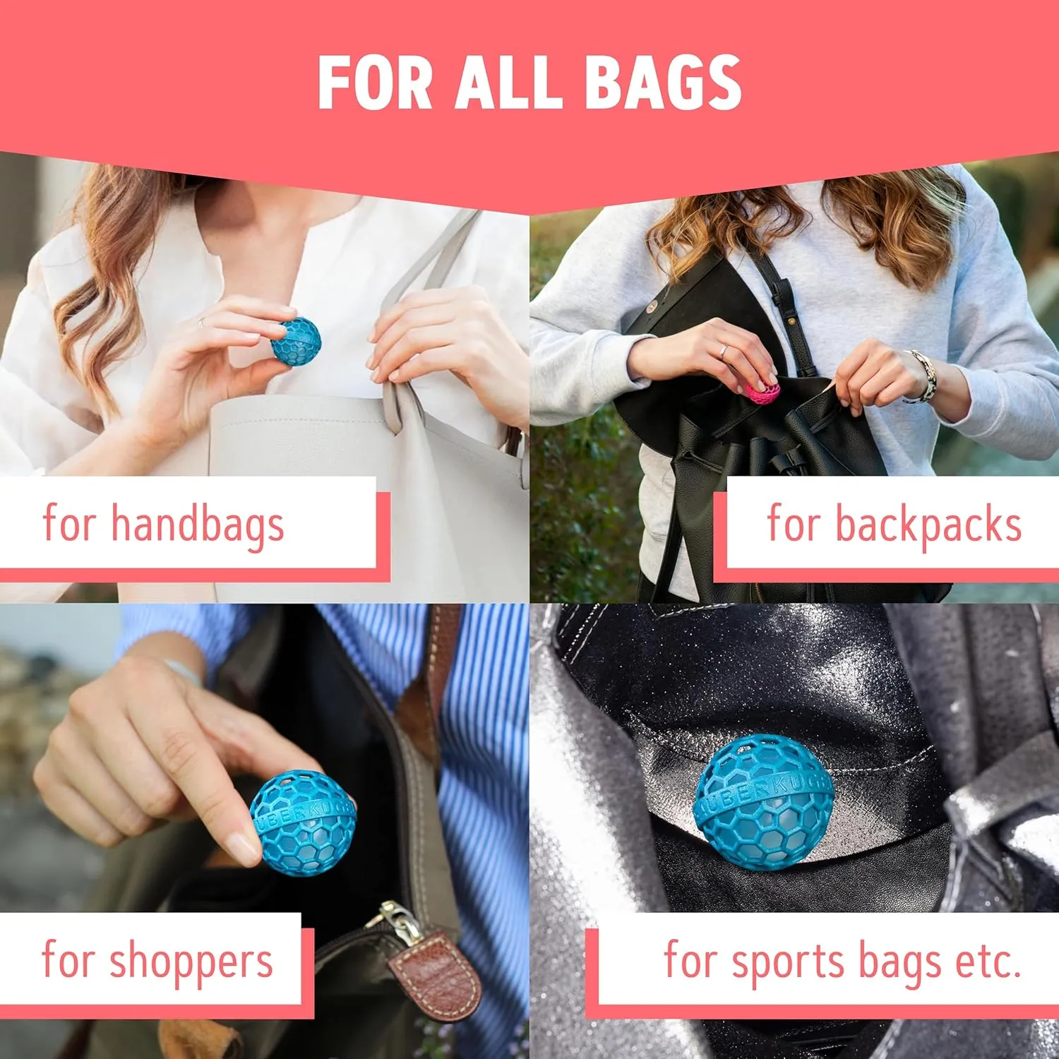 The Clean Ball - The Clever Way of Cleaning Purses, Bags, Backpacks and School Bags (Teal)