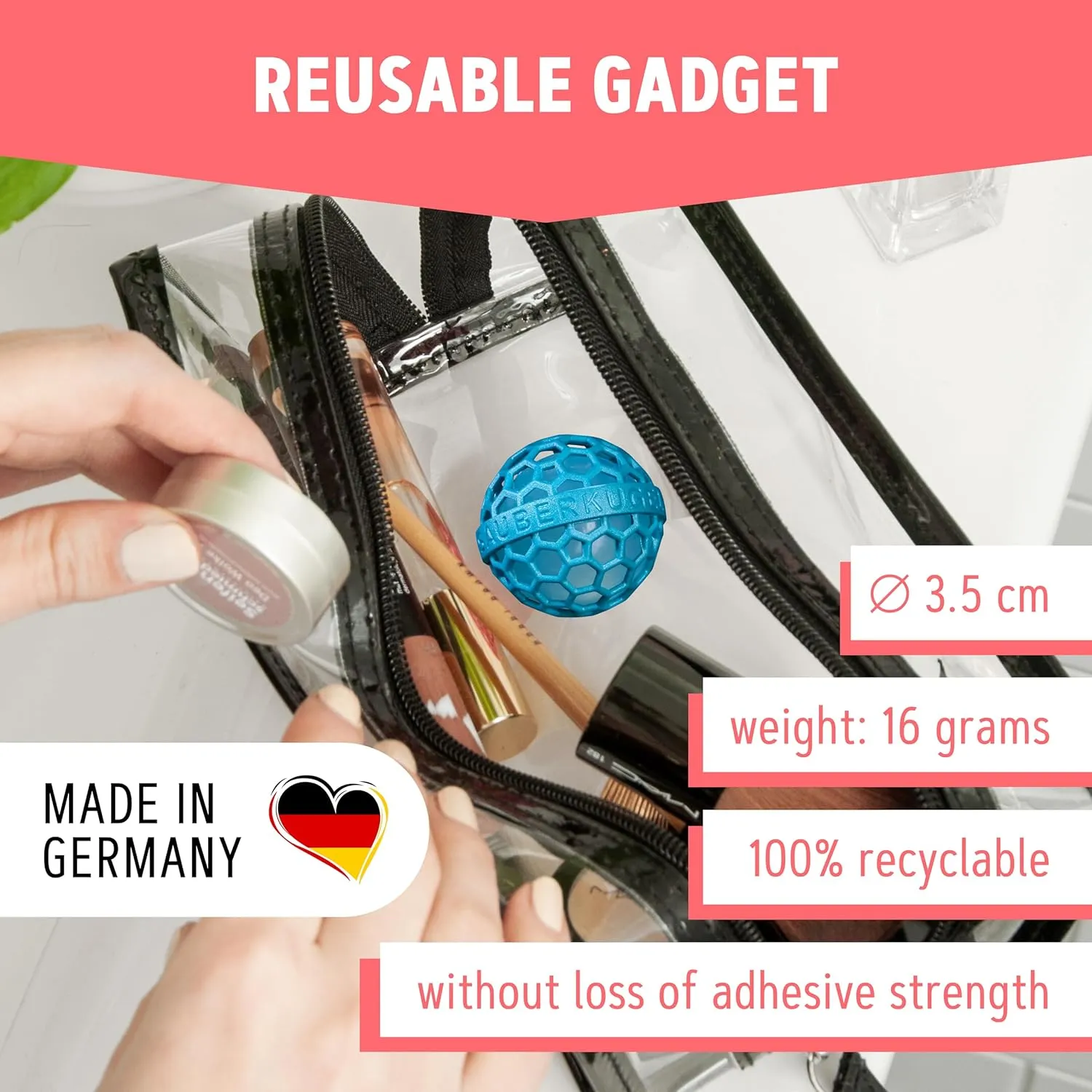 The Clean Ball - The Clever Way of Cleaning Purses, Bags, Backpacks and School Bags (Teal)