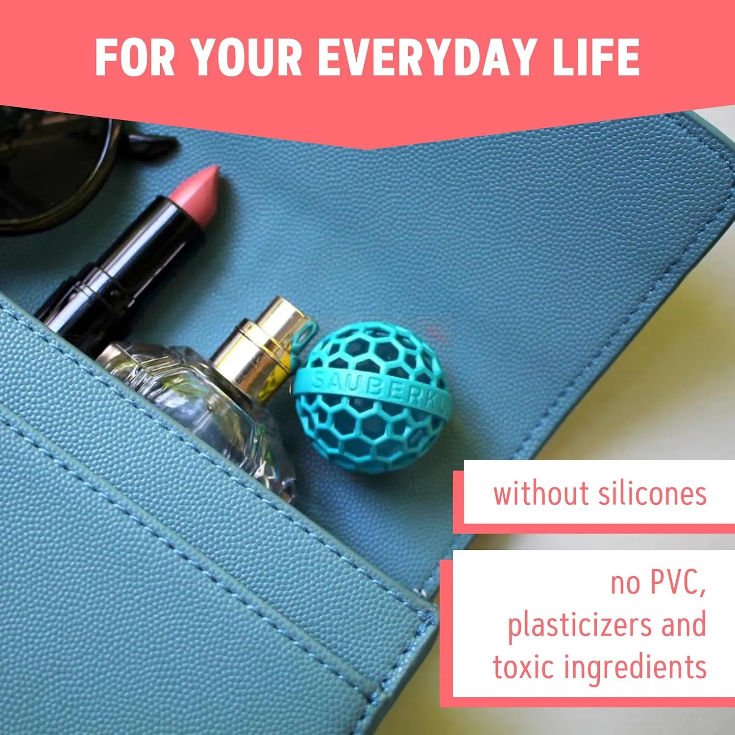 The Clean Ball - The Clever Way of Cleaning Purses, Bags, Backpacks and School Bags (Teal)
