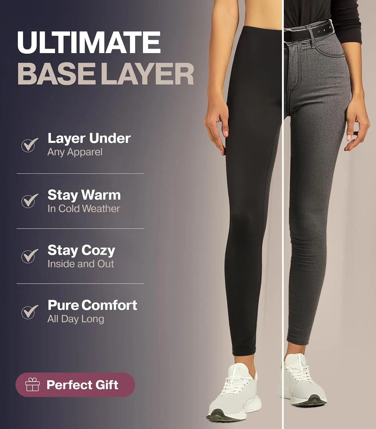 Thermajane Long Johns for Women - Thermal Leggings for Women, Fleece Lined Thermal Underwear Bottoms
