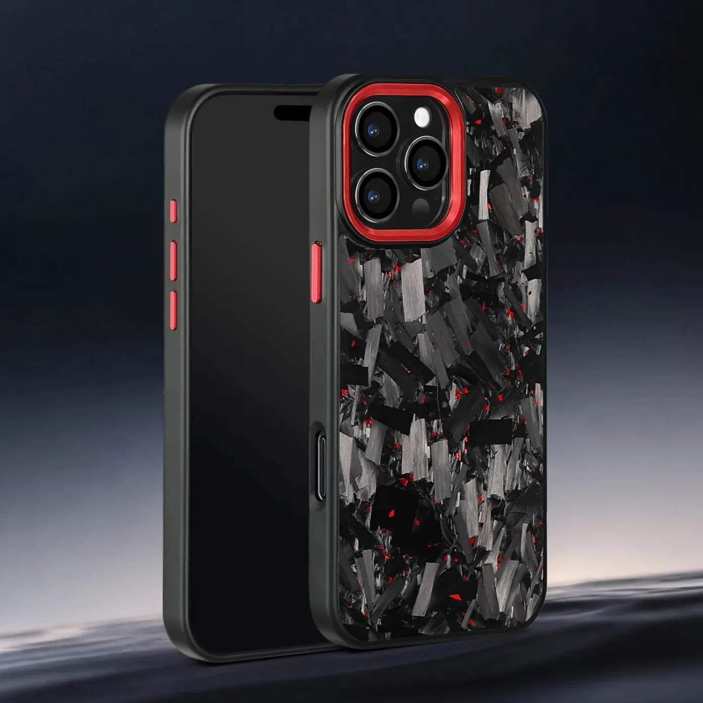 Thick Carbon Flakes Contrast Color iPhone Case