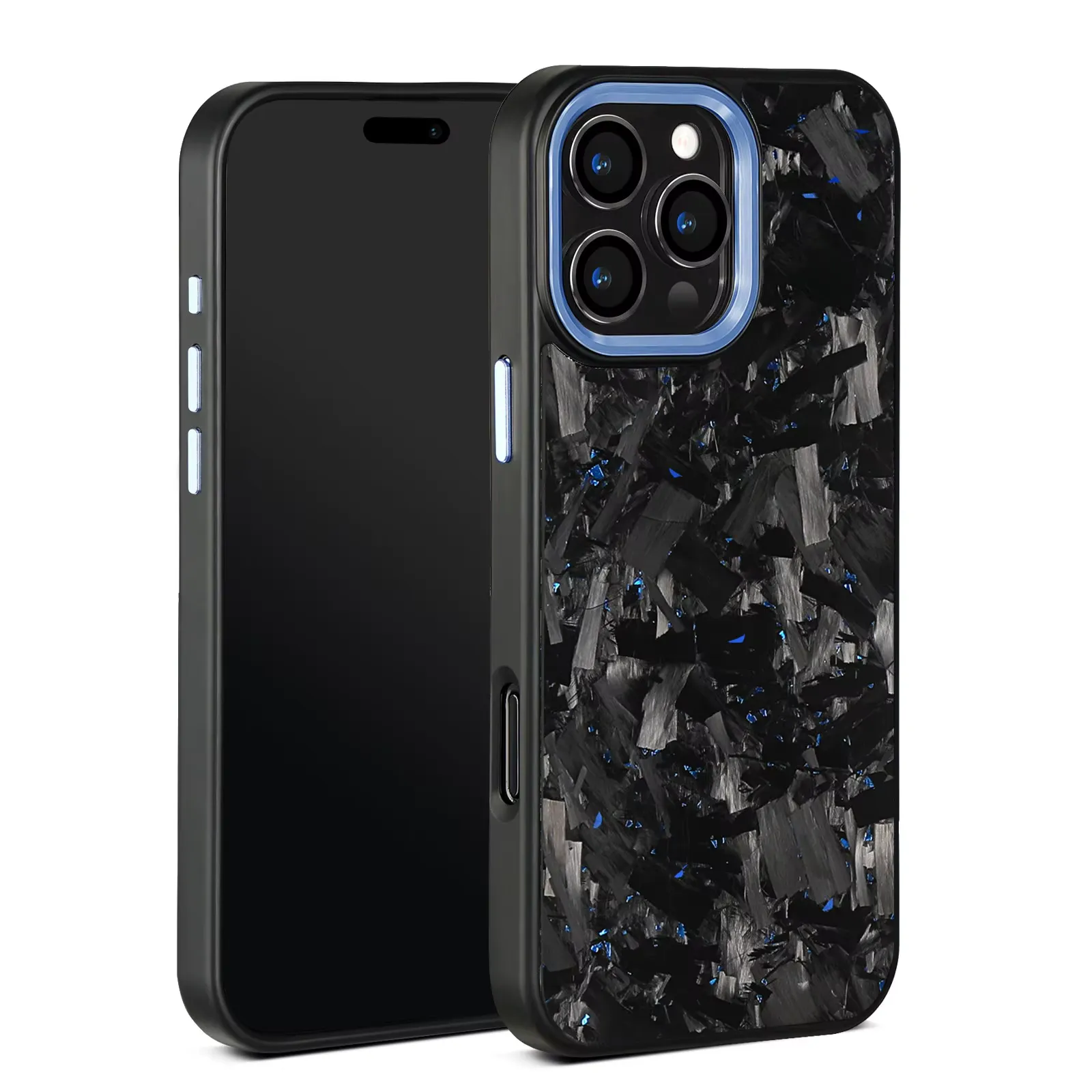 Thick Carbon Flakes Contrast Color iPhone Case