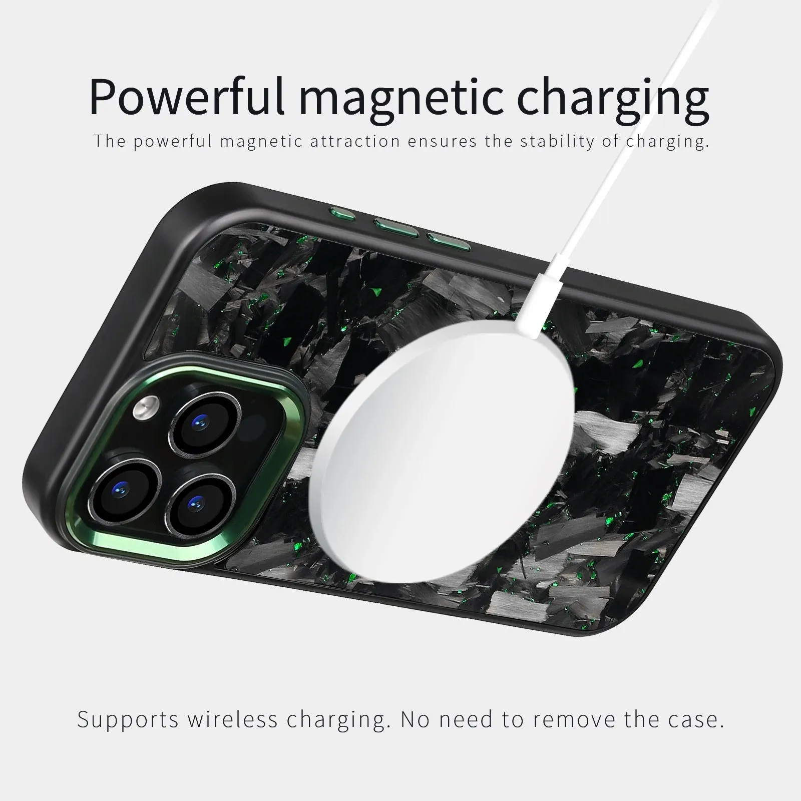 Thick Carbon Flakes Contrast Color iPhone Case