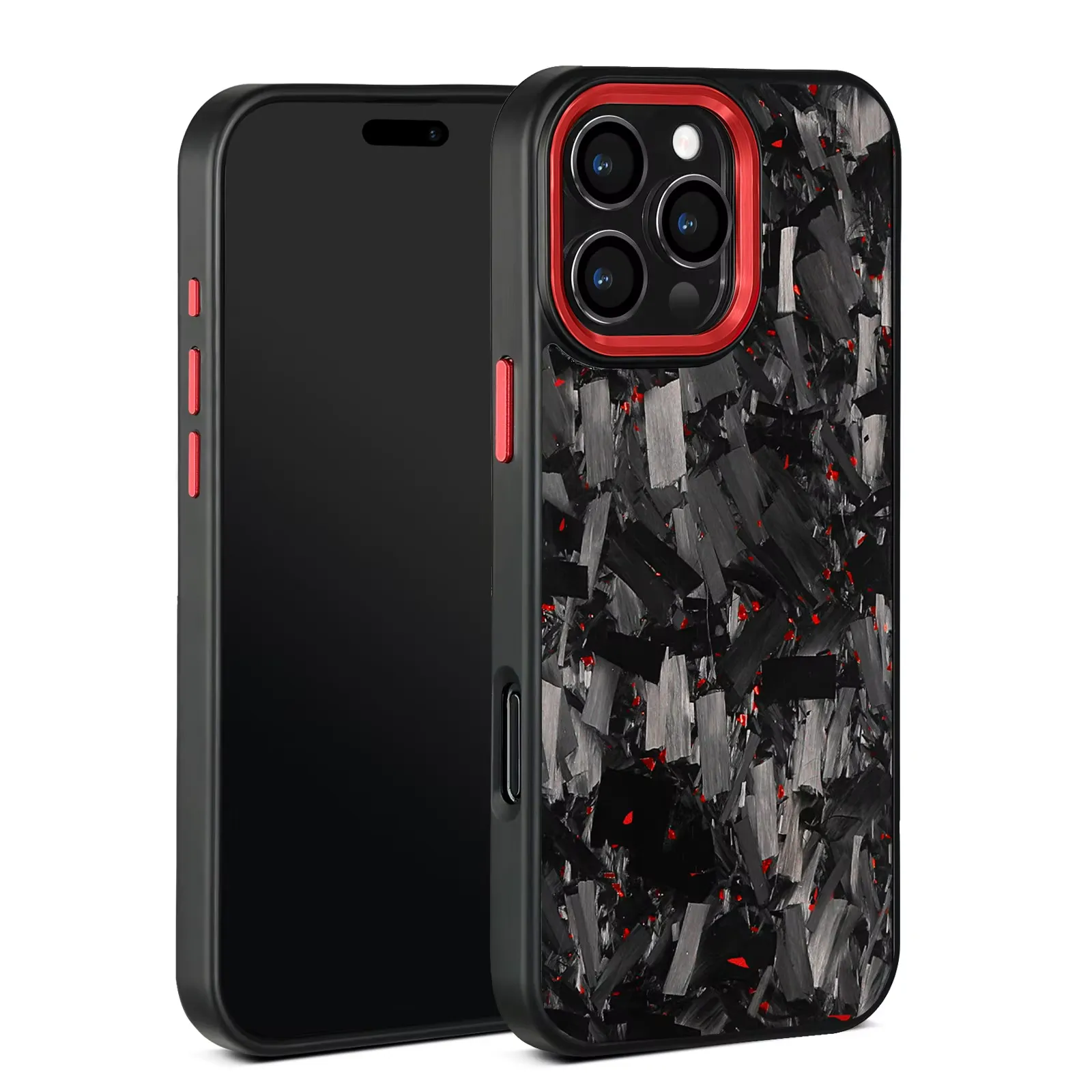 Thick Carbon Flakes Contrast Color iPhone Case