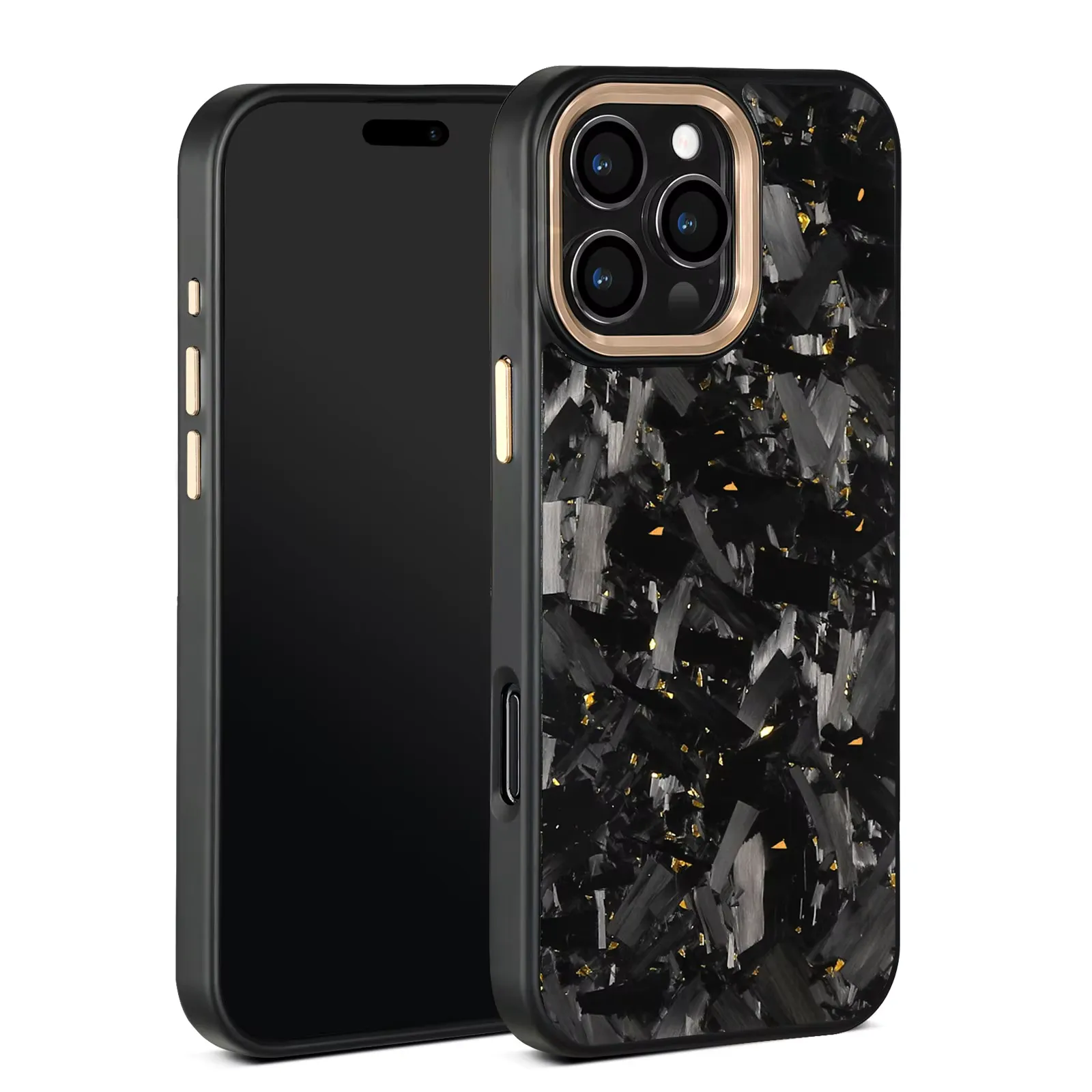 Thick Carbon Flakes Contrast Color iPhone Case