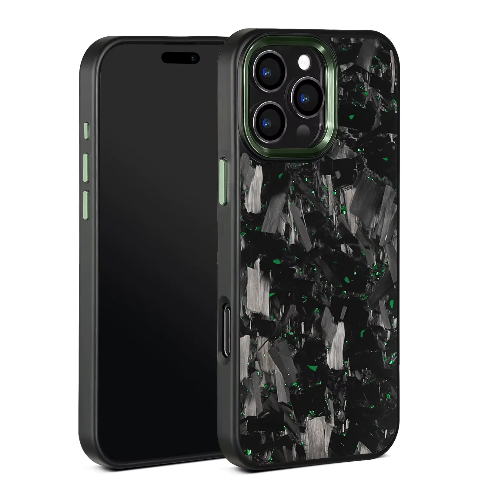 Thick Carbon Flakes Contrast Color iPhone Case