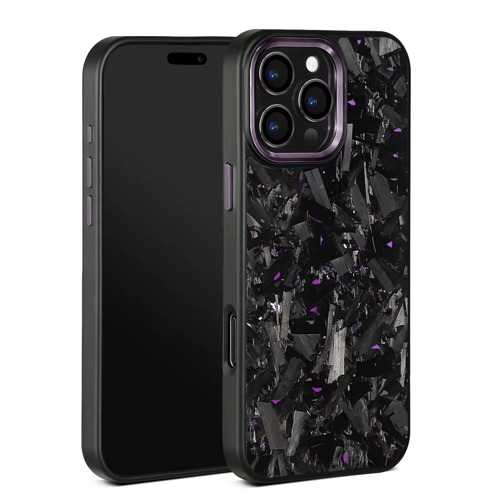 Thick Carbon Flakes Contrast Color iPhone Case