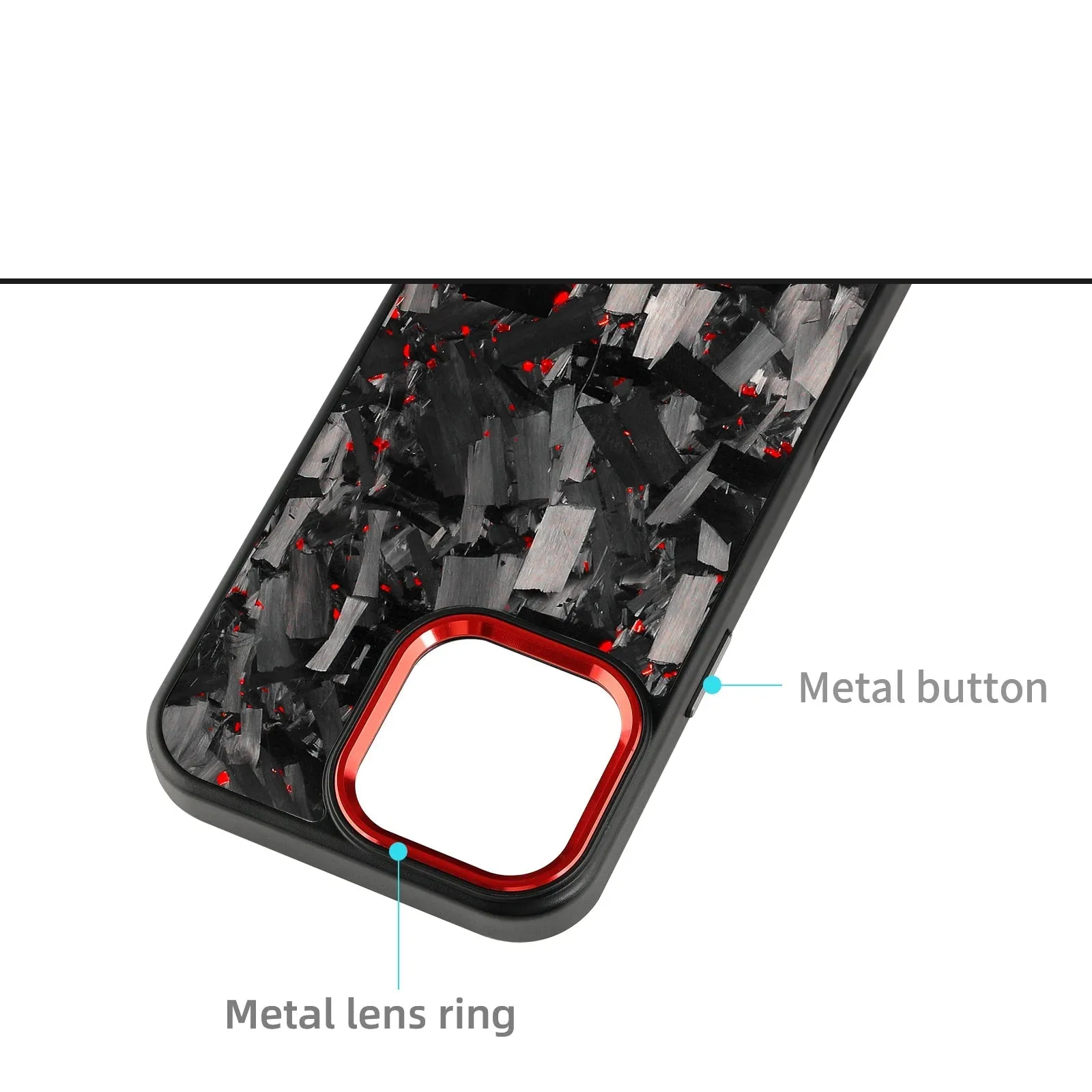 Thick Carbon Flakes Contrast Color iPhone Case