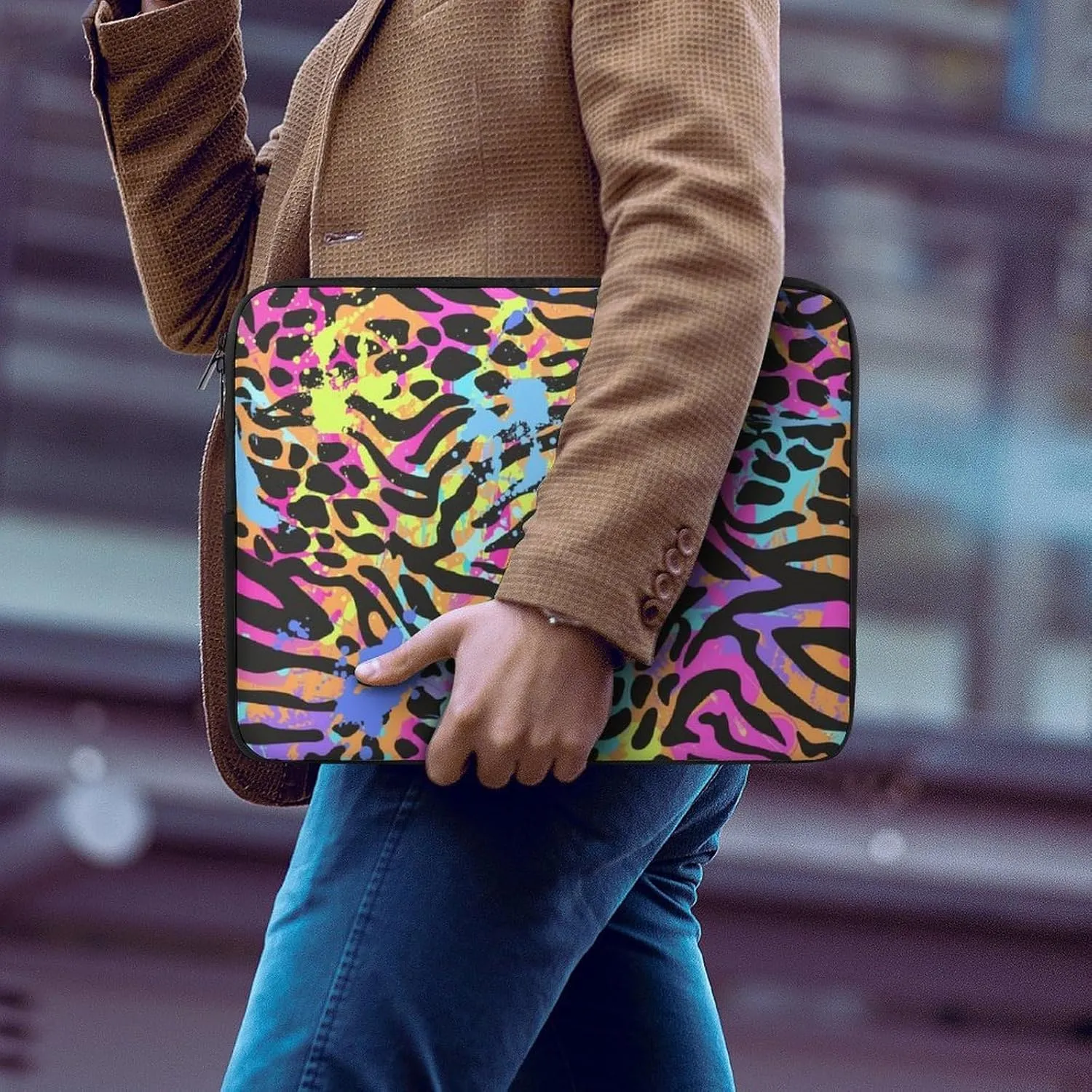 TigerPrint All Print Hands Free Withdrawal Laptop Bag Unisex