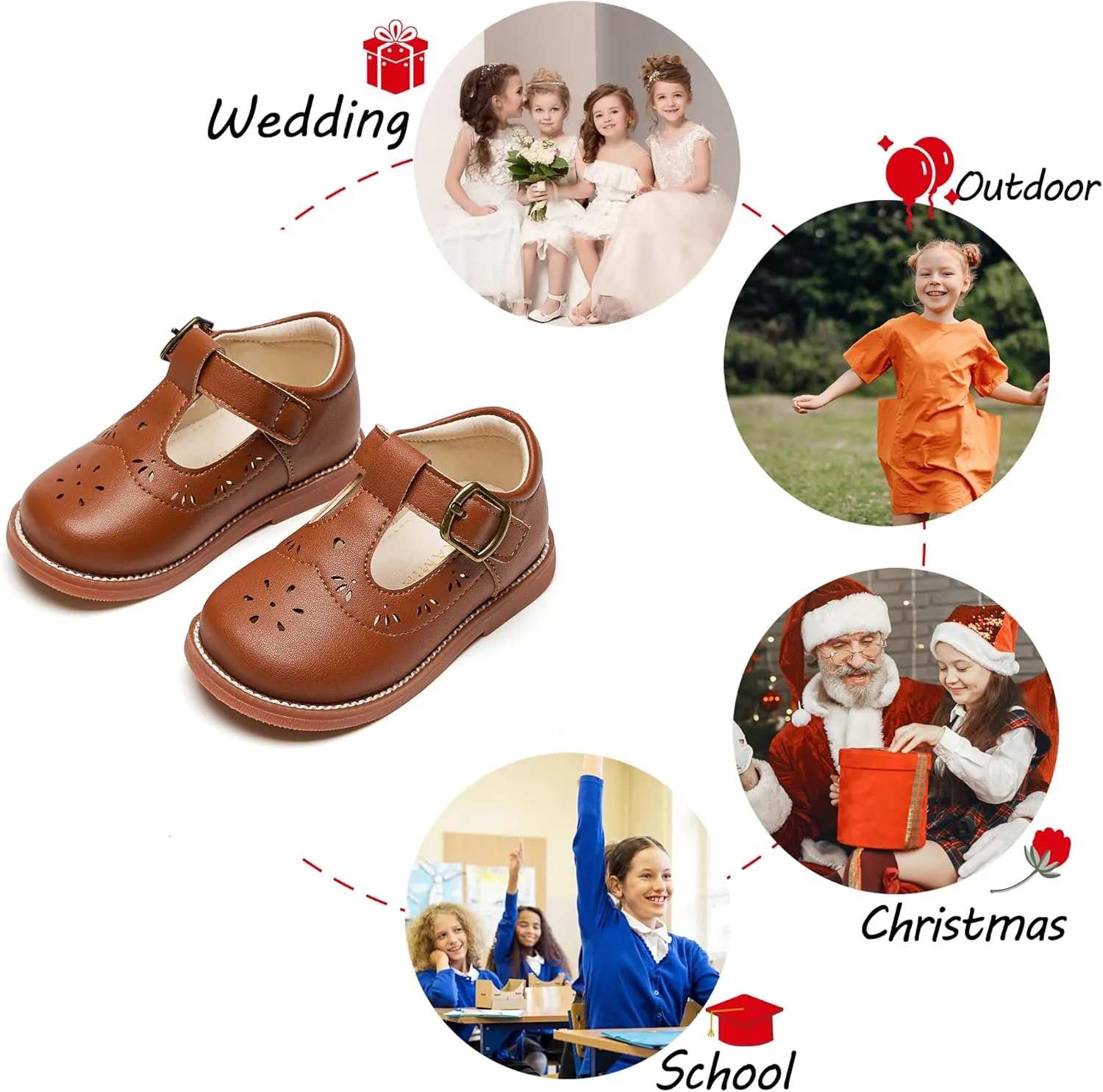 Toddler Girl Mary Jane Dress Shoes-Little Girl School Uniform Shoes for Wedding Party