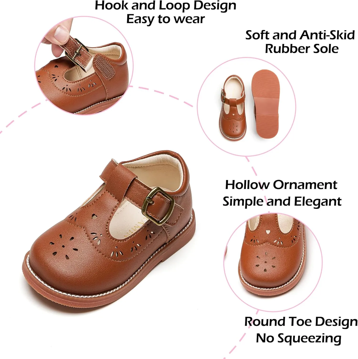 Toddler Girl Mary Jane Dress Shoes-Little Girl School Uniform Shoes for Wedding Party